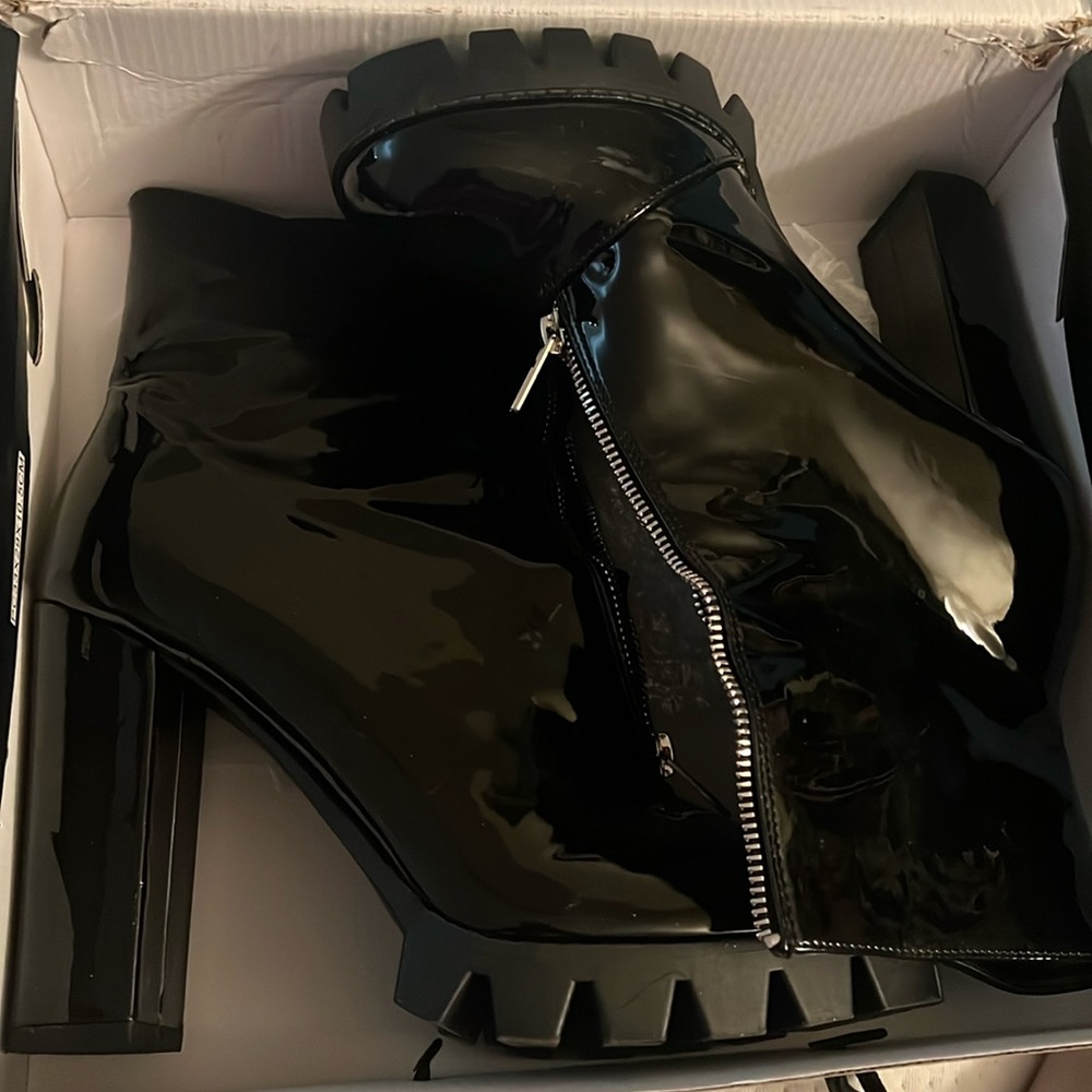 Black leather boots